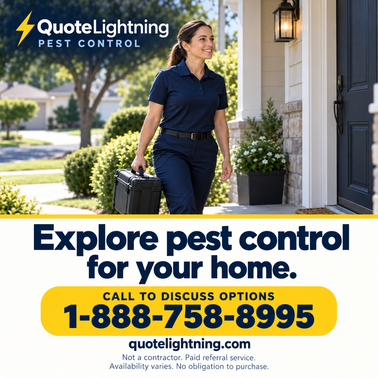 QuoteLightning Pest Control — call 1-888-758-8995